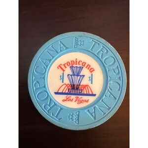 Vintage Tropicana Las Vegas $1 Casino Poker Chip Blue Fountain Logo 0782